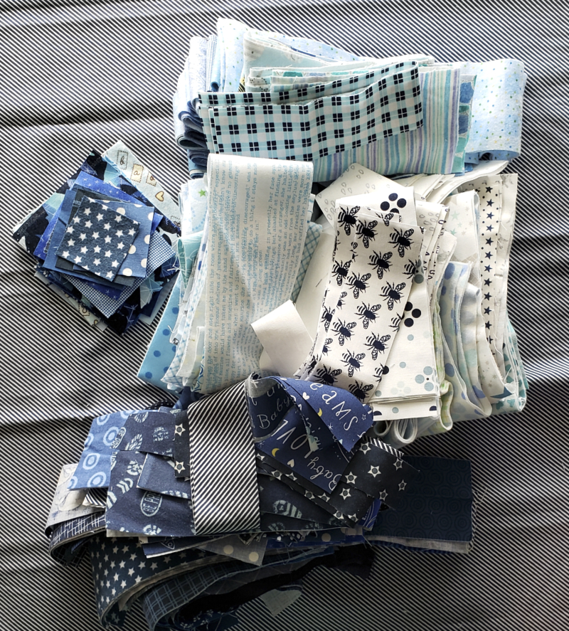 Scrappy log cabin quilt sorted strips Scrappy log cabin quilt sorted strips